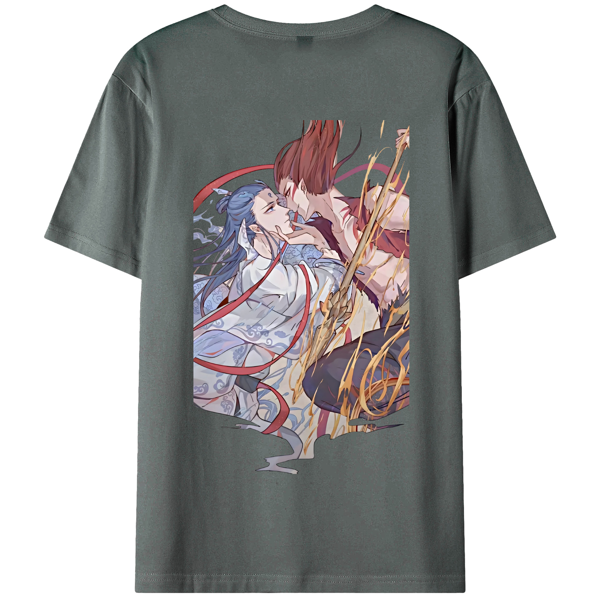 （画像用） Ne Zha 2 ナタ 魔童の大暴れ 綿100％半袖Tシャツ（背面プリント）